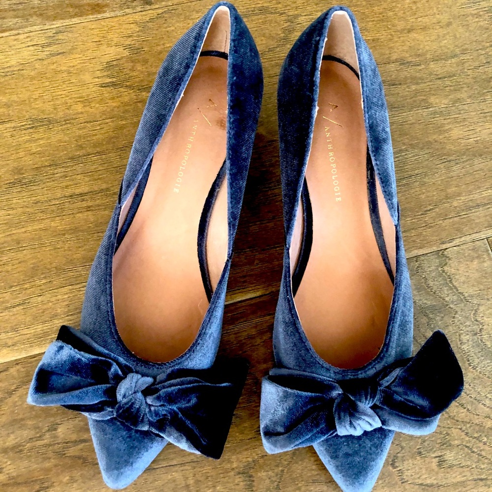 Anthropologie velvet kitten heels